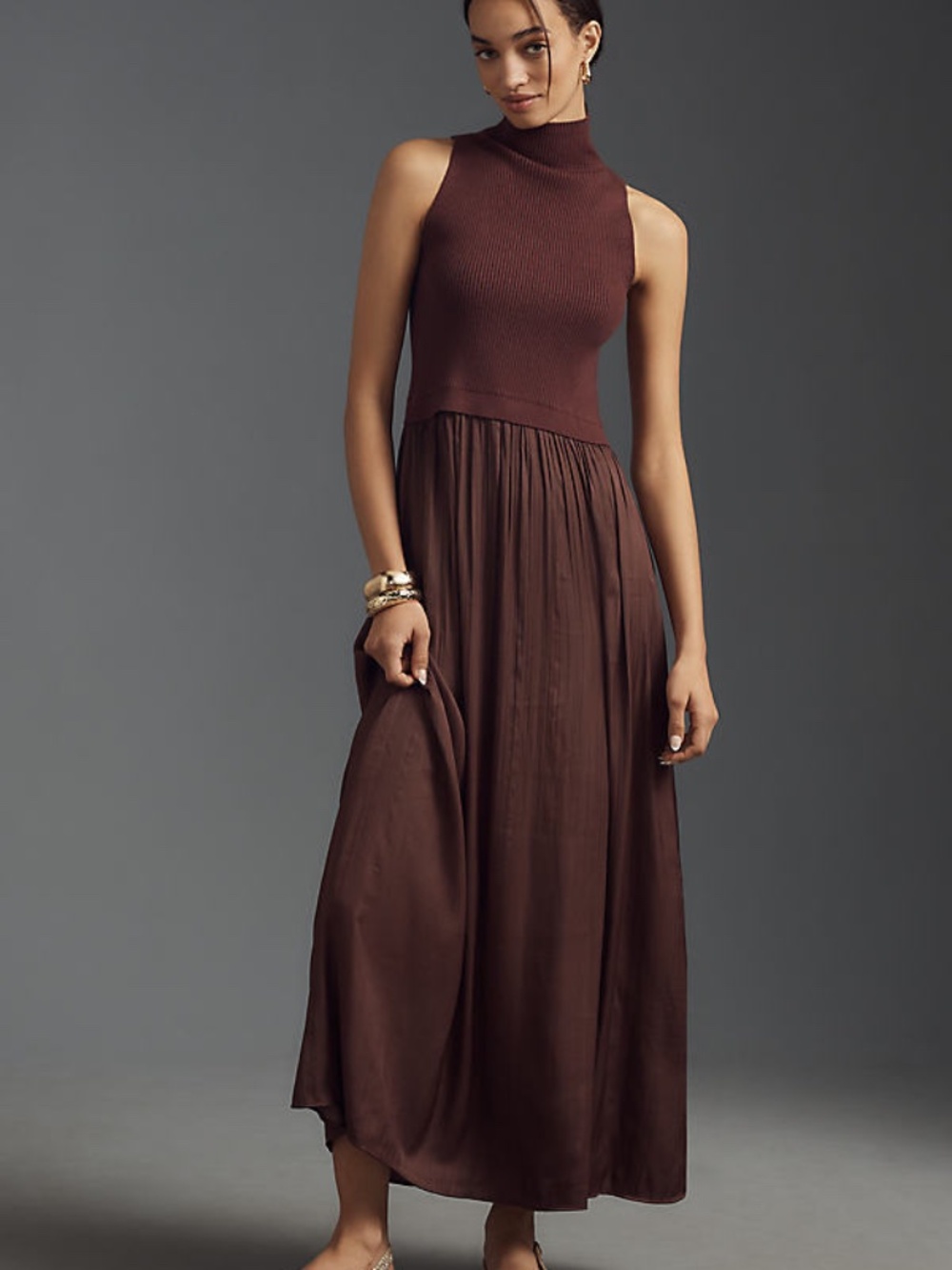 Thea Sleeveless Twofer Maxi Dress